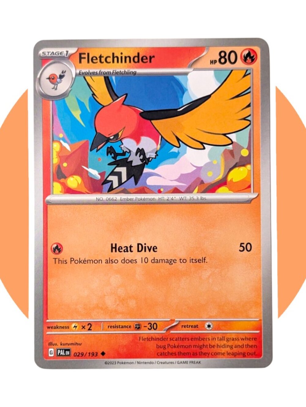 Paldea Evolved Pokemon Card (SS10): Fletchinder 029/193